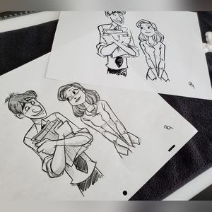 Disney Paperman character Ink and Pencil set Drawing/sketch signed animation Art